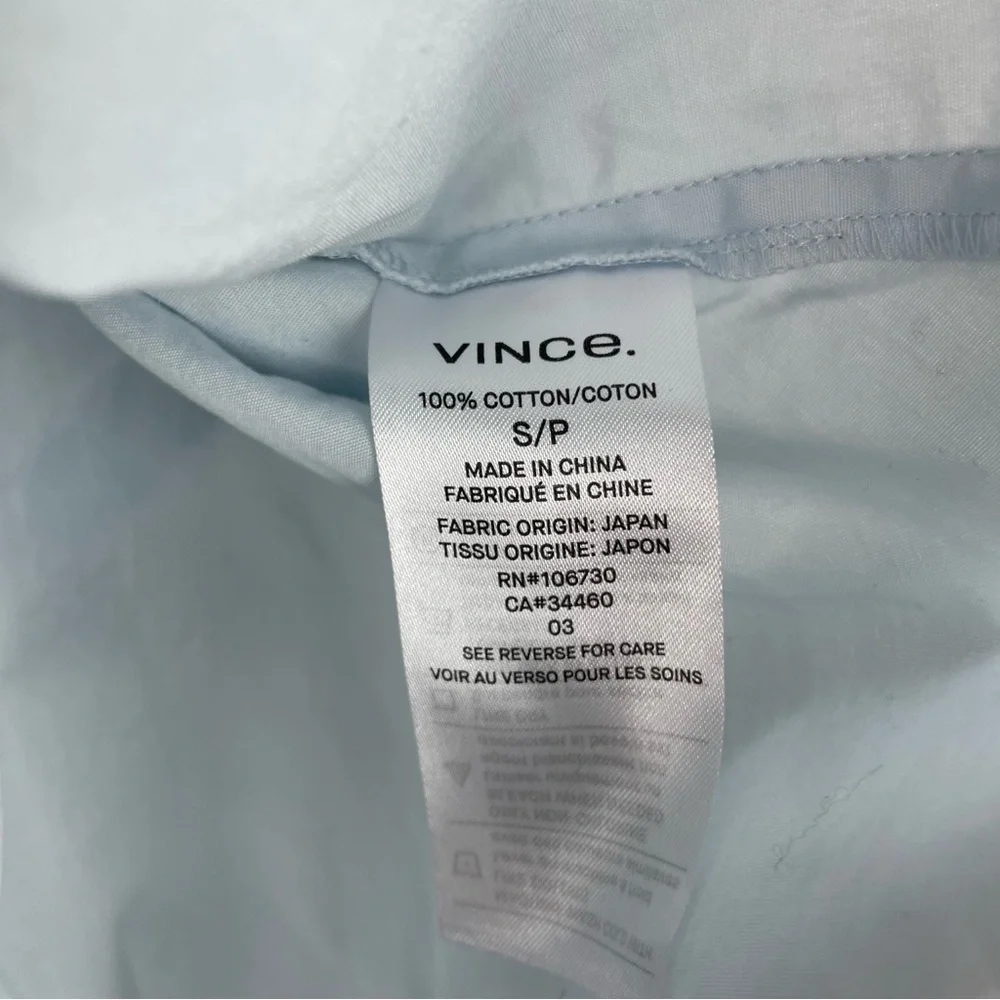 Vince blue collared tie waist button down Small - Picture 3 of 5